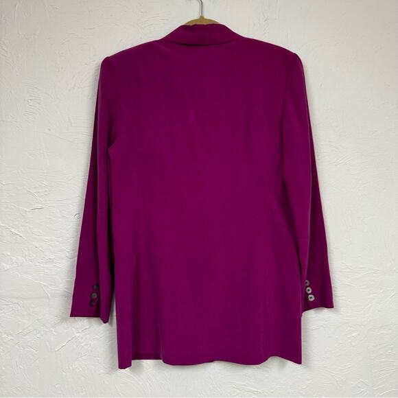 Vintage Classiques Entier Magenta Pink Silk Blazer Jacket Womens S Oversized - Picture 3 of 11